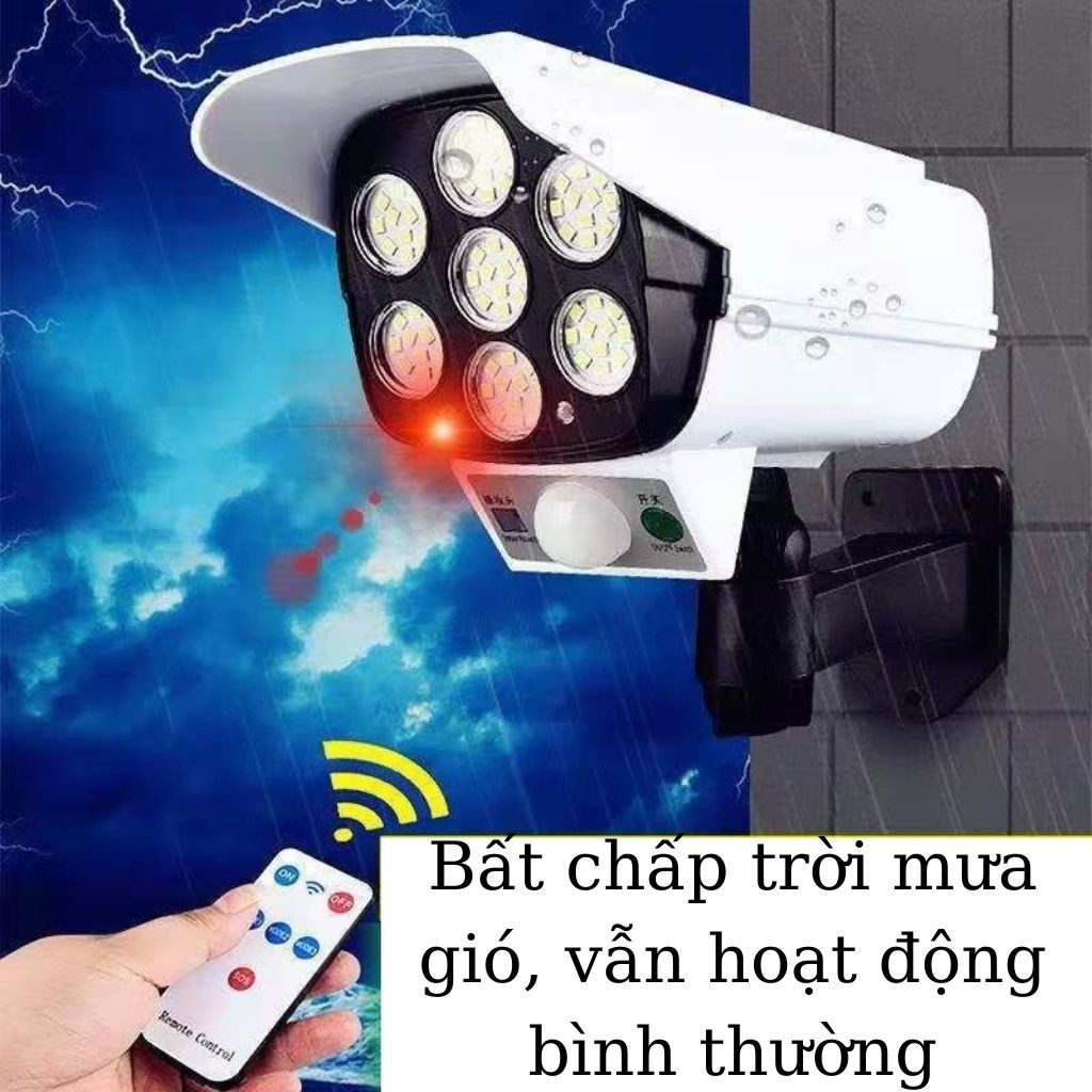 Đèn năng lượng mặt trời giả camera chống trộm tự động bật tắt