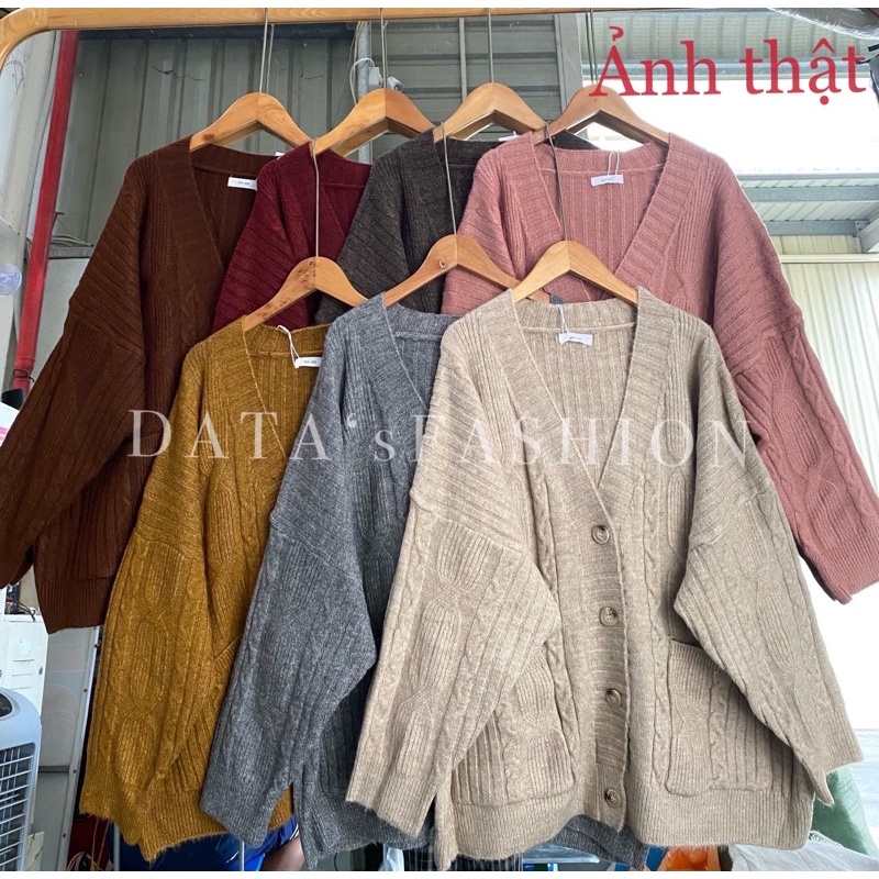 ÁO LEN CARDIGAN VẶN THỪNG FORM RỘNG OVERSIZE SIÊU HOT DATASFASHION199