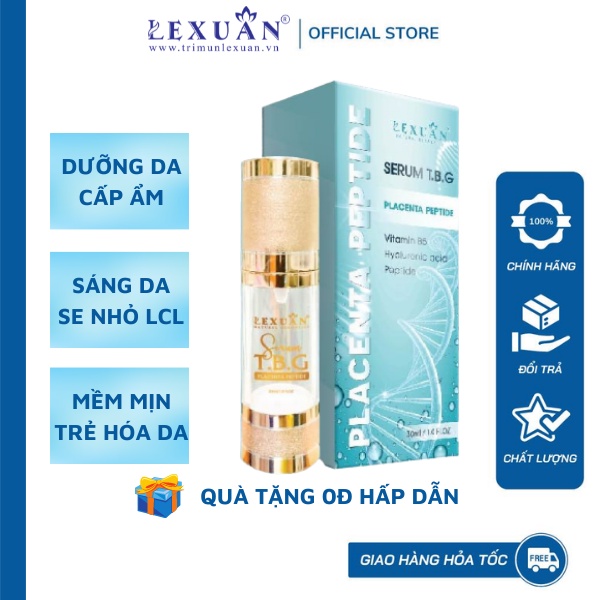 Serum tế bào gốc placenta petide 30ml - lê xuân natural cosmetic ngăn ngừa lão hóa da mờ thâm nám xóa nhăn hiệu quả