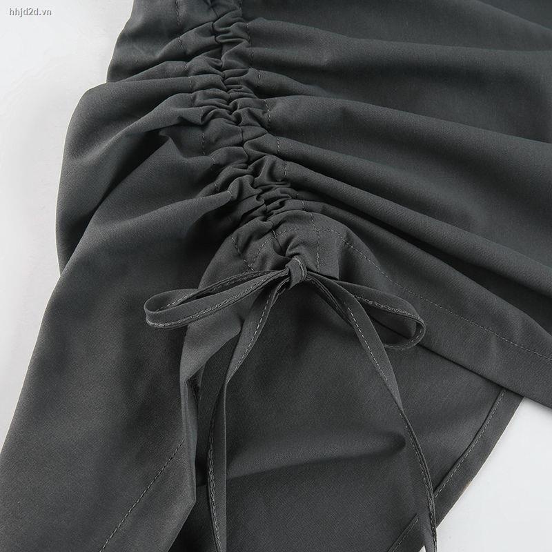 Chân Váy Dài Xẻ Tà Xếp Ly Có Túi Màu Sắc Cá Tính Quyến Rũ Cho Nữ