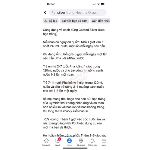 Keo Bạc 20,000 PPM Cymbiotika 5mL