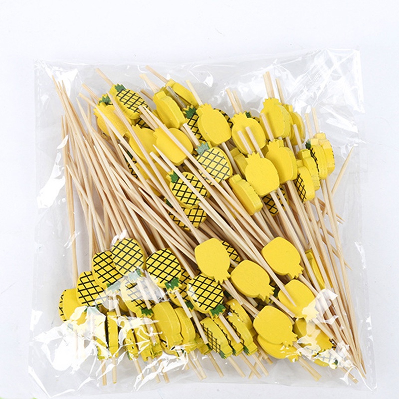 Set 100 Xiên Tre Ăn Trái Cây / Tráng Miệng Hình Chiếc Lá 12Cm Trang Trí Tiệc Cưới JP5