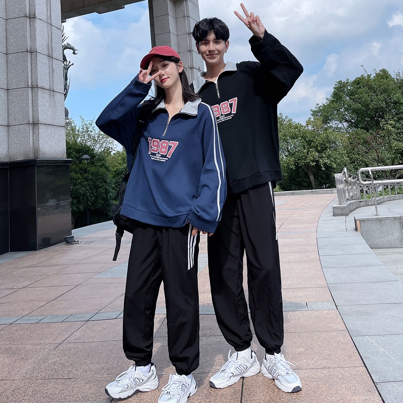 Áo POLO Dài Tay Cặp Đôi 1987 Sành Điệu, Nỉ Ngoại Dày Dặn Mịn Ảnh Thật Siêu Thời Trang Thu Đông 2022