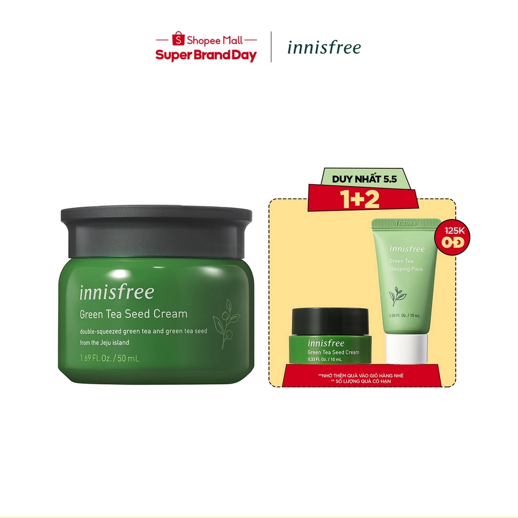 Kem dưỡng ẩm trà xanh innisfree Green Tea Seed Cream 50ml