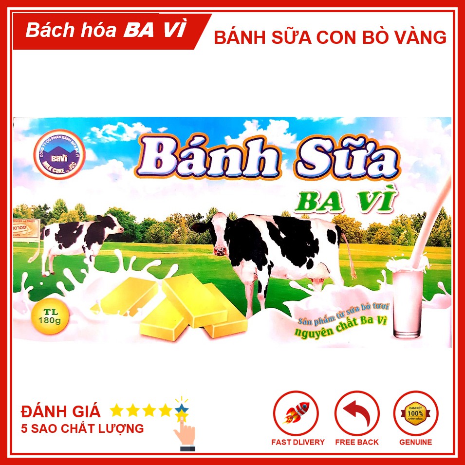 [Đặc Sản Ba Vì] Bánh Sữa Nguyên Chất Con Bò Vàng 180g