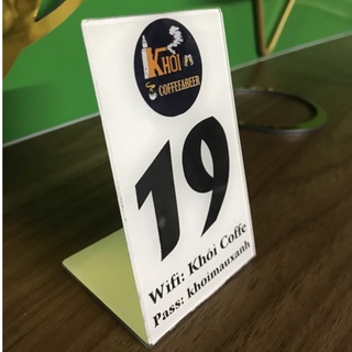 Số Thứ Tự Để Bàn Cafe  In Logo, Thẻ Số Để Bàn Mica Màu Sắc Theo yêu Cầu