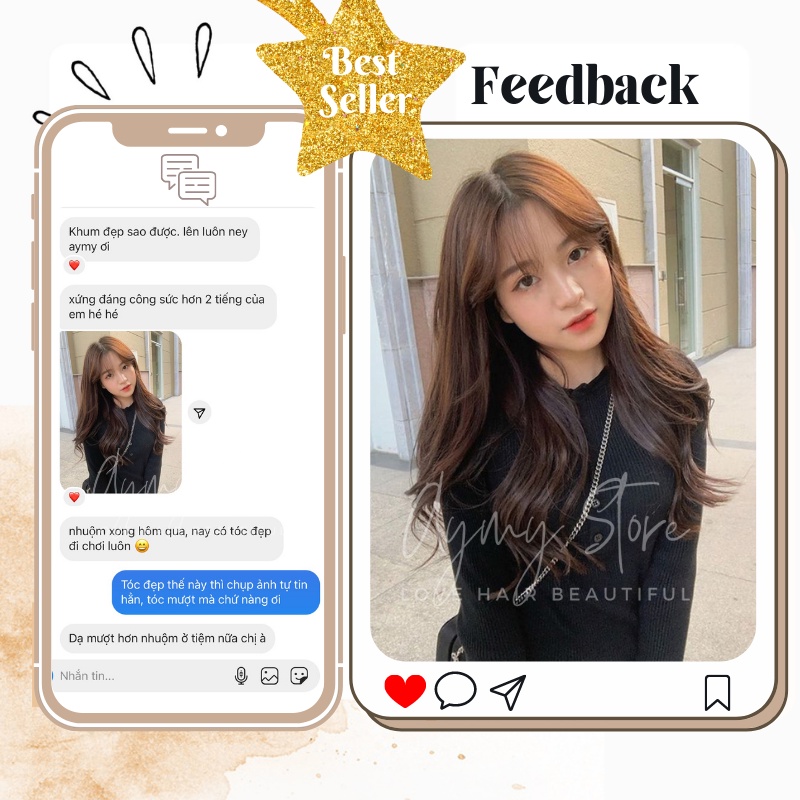 Thuốc Nhuộm Tóc NÂU TÂY  ánh khói lạnh không tẩy tại nhà chính hãng AYMY