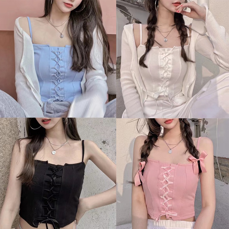 Áo Hai Dây Có Thắt Lưng Thời Trang Mùa Hè Mới Cho Nữ