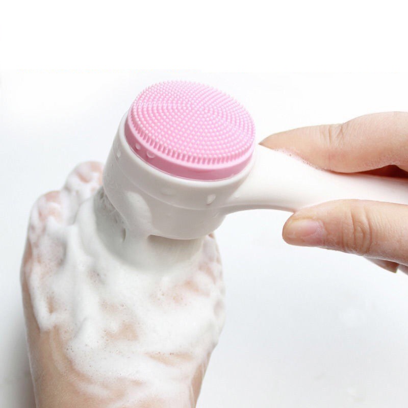 Bàn chải rửa mặt 2 đầu silicone / massage sạch sâu ,lông cực mềm và silicon dẻo