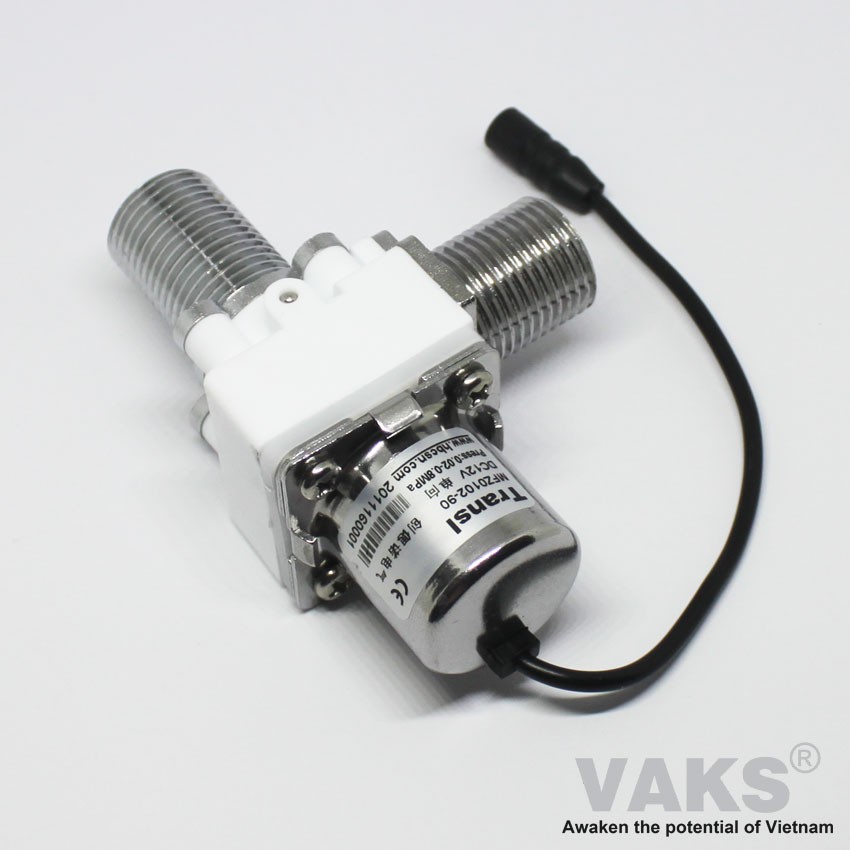 Van điện từ inox Transl - 12V DC - ren ống 21mm - Thường đóng.