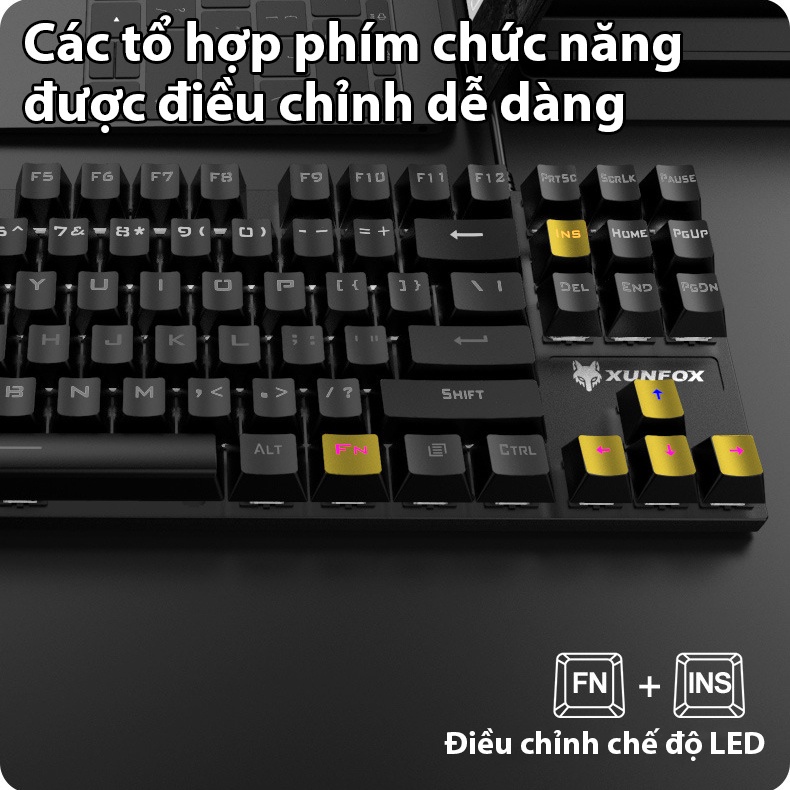 Bàn phím cơ Latope bàn phím gaming máy tính laptop văn phòng TKL Full Led K80