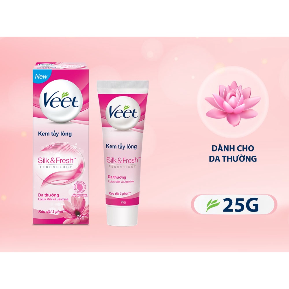 Kem Tẩy Lông Veet Silk &amp; Fresh - Tẩy lông Veet Bikini 25G