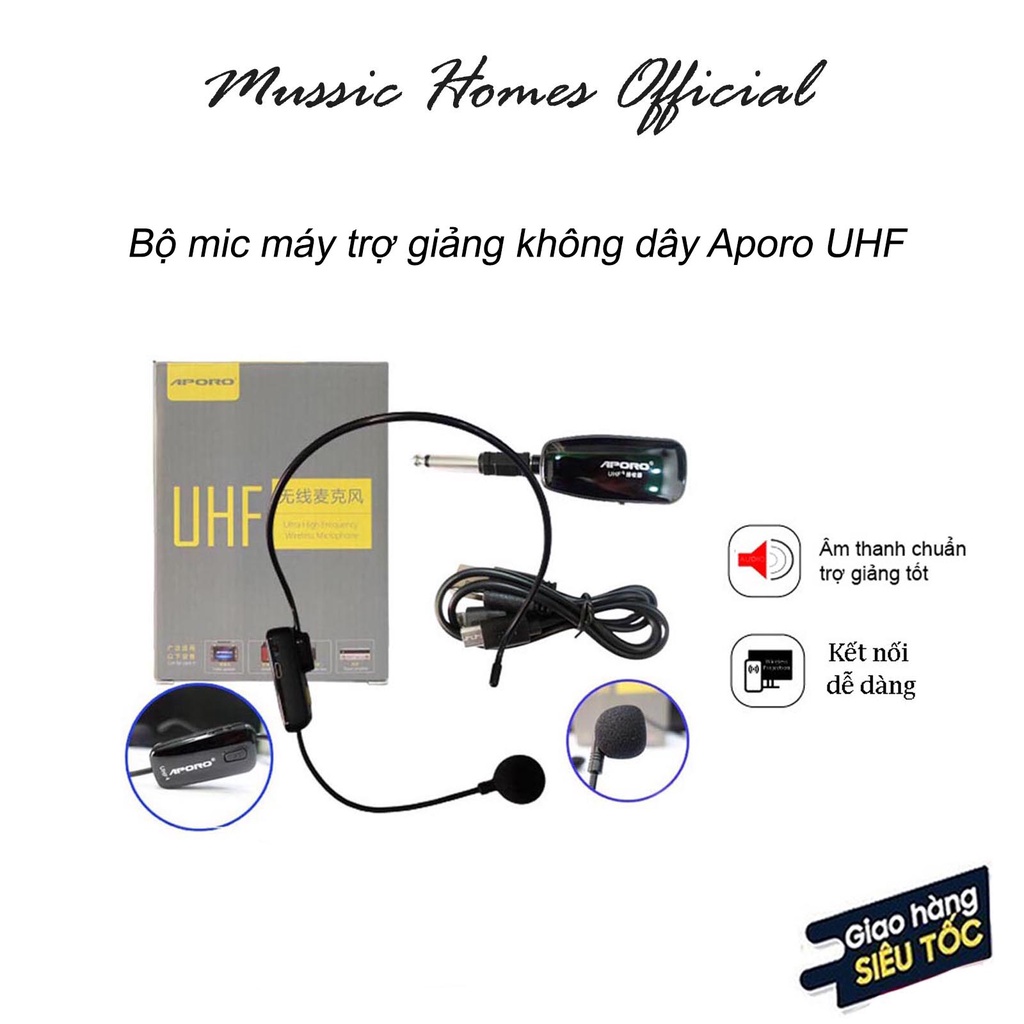 Bộ micro không dây Aporo | Micro máy trợ giảng chính hãng | Bảo hành 6 tháng