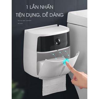 Hộp giấy vệ sinh cao cấp ecoco 2 tầng chống nước, hộp đựng giấy vs 2 ngăn