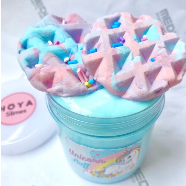 Slime Bánh Kỳ Lân/ Slime Bơ UNICORN WAFFLE/ DIY Yunikon Slime Tự Trộn Mix Màu/ Tặng kèm charm, borax/ giá rẻ