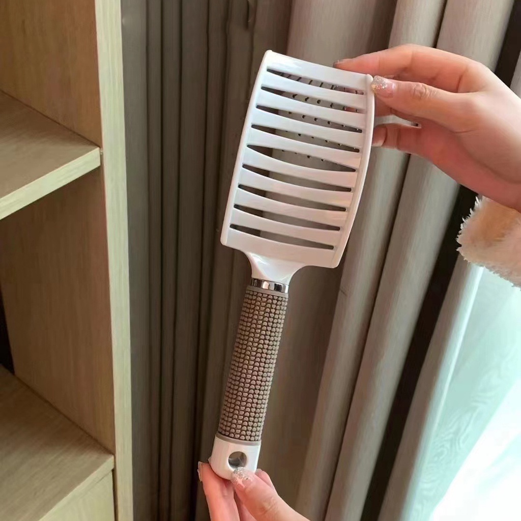 Lược gỡ rối, tạo phồng tóc, lược sấy tạo kiểu tóc bán nguyệt cỡ lớn chuyên dùng trong salon tóc