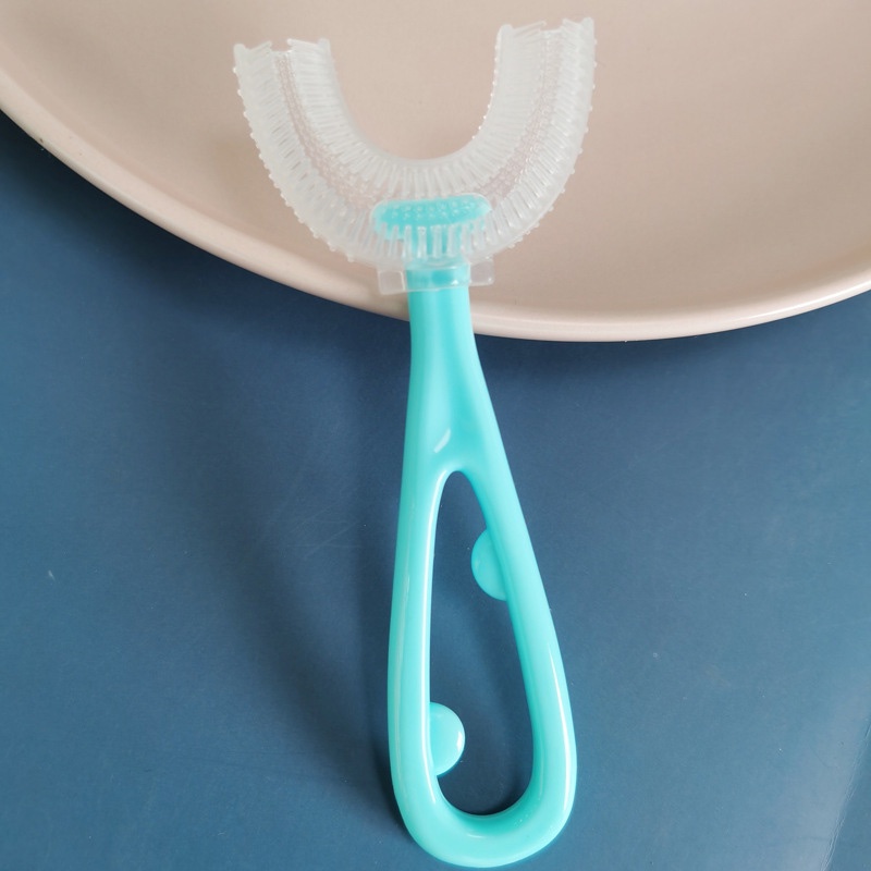 Bàn chải đánh răng chữ U bằng silicon có tay cầm nhiều màu cho bé 2-12 tuổi