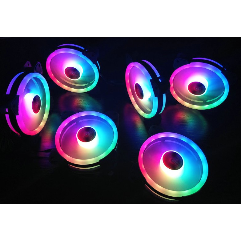 Bộ 8 Quạt Tản Nhiệt, Fan Case Coolmoon V4 Led RGB - Kèm Bộ Hub Sync Main, Đổi Màu Theo Nhạc