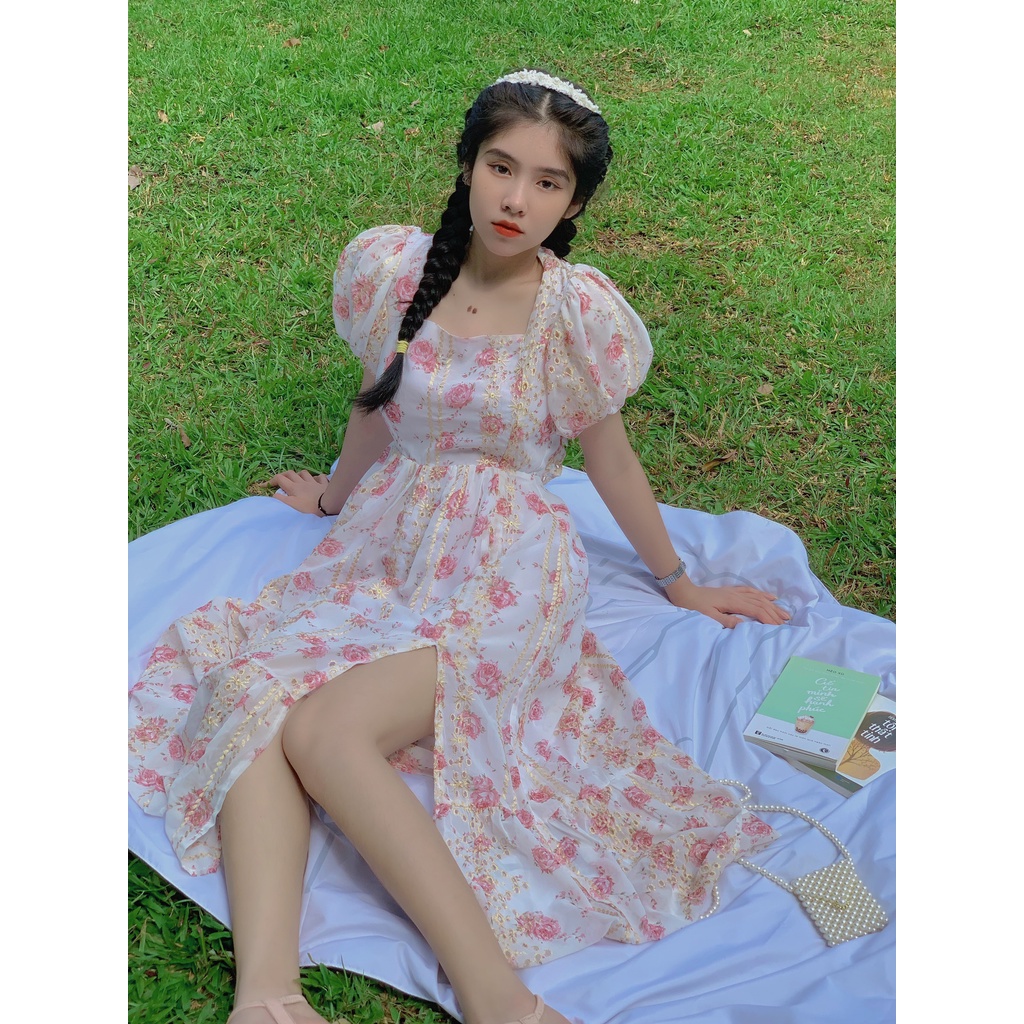 Đầm maxi cổ vuông xẻ tà hở lưng/ Đầm maxi hở lưng 𝗥𝗢𝗦𝗜𝗘 𝗠𝗔𝗫𝗜 Beeli (kèm video ảnh thật)