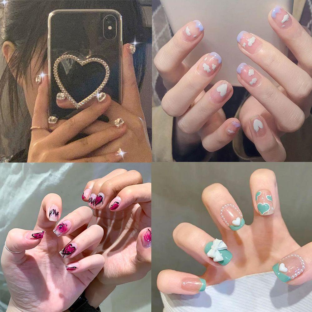 Hộp 24 Móng Tay Giả Ngắn Che Phủ Toàn Diện Chất Lượng Cao MIHAN1