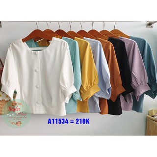 Áo sơ mi lửng tay cánh phồng