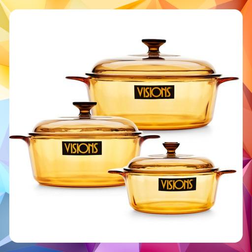 Bộ 3 nồi thủy tinh Pháp Visions VS-332
