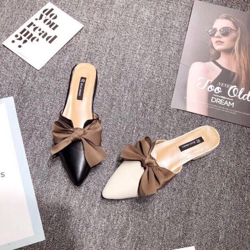 Giày Nữ Sục Mũi Nhọn Thắt Nơ Siêu Xinh A86