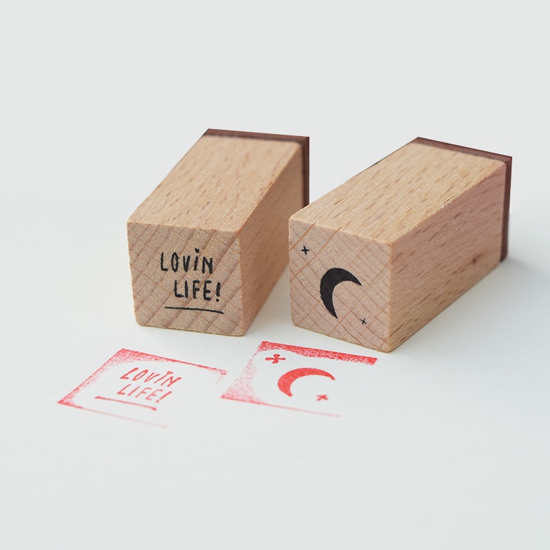 Con dấu gỗ Mini in chữ Lovin Life