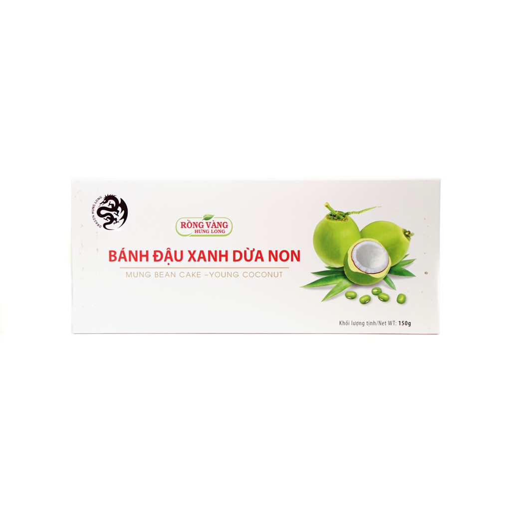 Bánh Đậu Xanh Dừa non Ít Ngọt - Hưng Long - 150g - 50% Bột  Dừa Non  - Đặc Sản Hải Dương - Quà Biếu