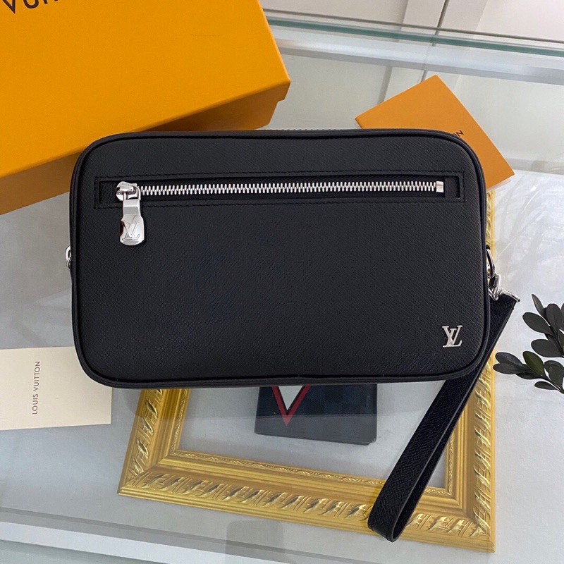 Clutch cầm tay cho nam Louis Vuitton LV Pochette Kasai da thật cao cấp hàng 1-1 vip màu trơn