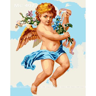 Tranh sơn dầu số hóa tự tô Thần Tình Yêu T407