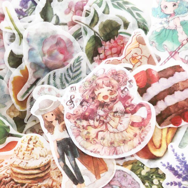 Set 100 Miếng Dán Hình Mèo Xinh Xắn Dùng Để Trang Trí