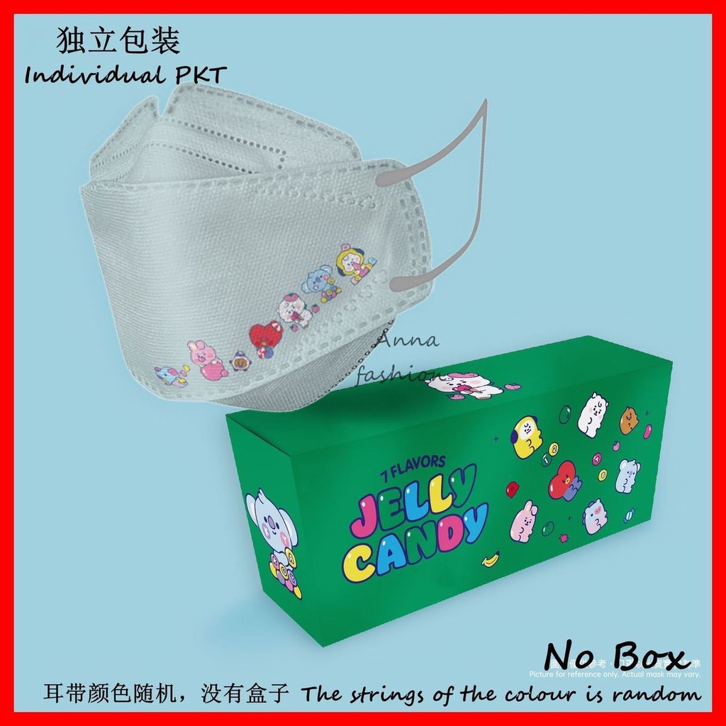 Set 30 Khẩu Trang 4 Lớp Dùng Một Lần In Họa Tiết Hoạt Hình BT21 Dành Cho Người Lớn