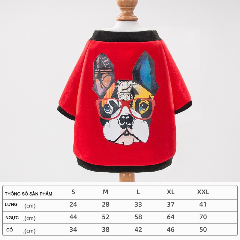 Áo tết cho chó mùa đông HELLO DOG 100% cotton siêu cute nhiều màu sắc