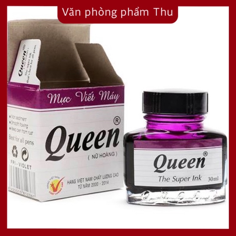 Mực viết máy Queen - Mực bút máy học sinh màu tím