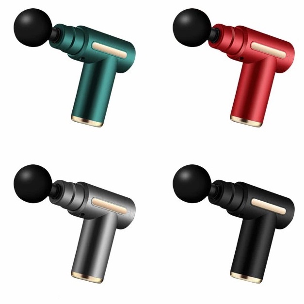 Máy mát xa cầm tay mini Massage Gun 6 cấp độ, giúp giảm đau cơ cứng khớp, đi kèm 4 đầu mát xa chuyên dụng