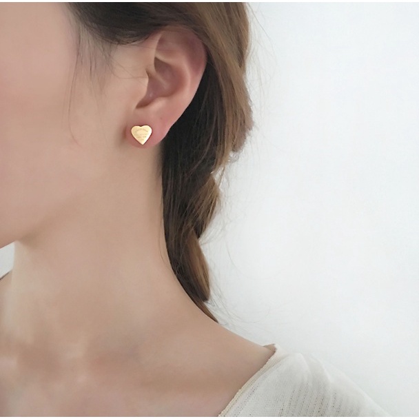 [FreeShip] Bông tai nữ titan hình trái tim E1-203 - CAM KẾT KHÔNG BAY MÀU