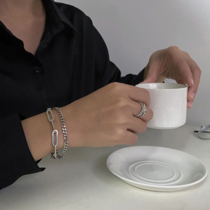 Vòng đeo tay hai sợi xích phong cách cá tính hợp thời trang