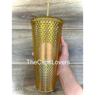 Ly gai starbucks studded bling twinkle gold cold cup vàng óng ánh 2022
