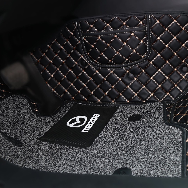 Lót sàn 5D 6D da cao cấp cho Kia Mazda 2 2013 - 2022 chống nước không mùi trải kín sàn xe