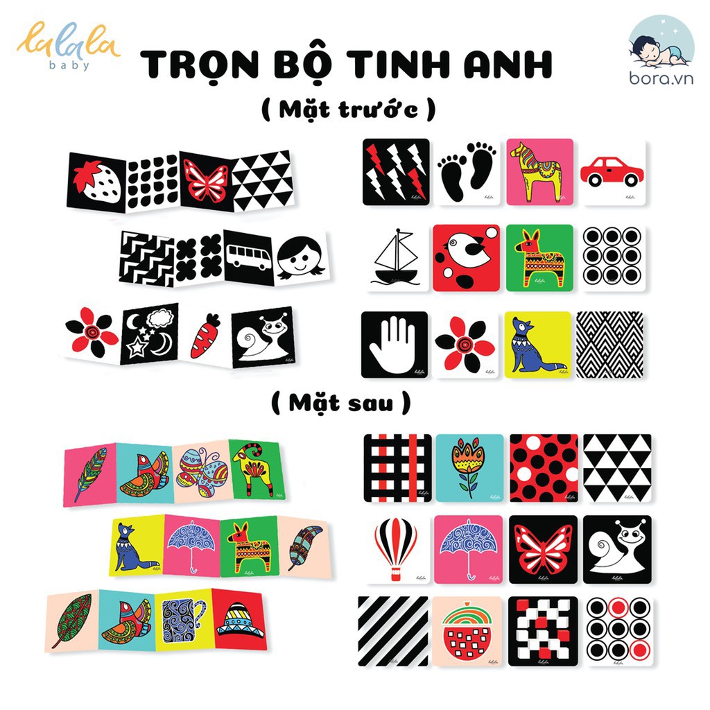 Bộ thẻ gấp kích thích thị giác cho trẻ sơ sinh phát triển toàn diện dạng đứng ZIG ZAC và FLASHCARDS