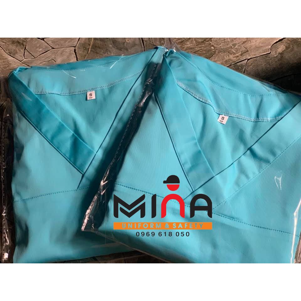 Bộ scrubs bác sĩ, quần áo y tế phẫu thuật - Màu Xanh lam (Có hình ảnh thực tế)