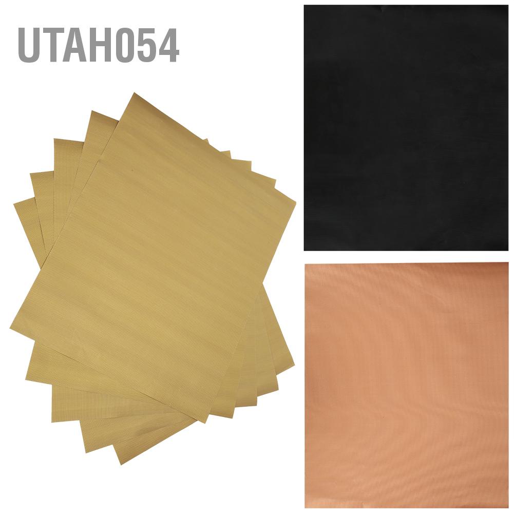Hàng Sẵn 5PCS Tấm Nướng Dạng Dính Chịu Nhiệt Độ Cao Thảm Nướng BBQ Có Thể Tái Sử Dụng cho Phụ Kiện Đồ Nướng Vải nướng bánh chống dính / vải dầu nướng bánh tái dùng nhiều lần【Utah054】