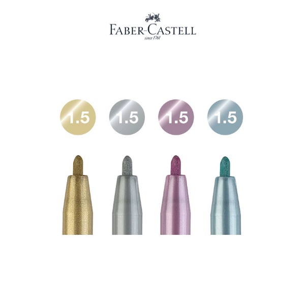 Bút Cọ Pitt Artist Metallic Faber-Castell, 1.5MM, 4 Màu