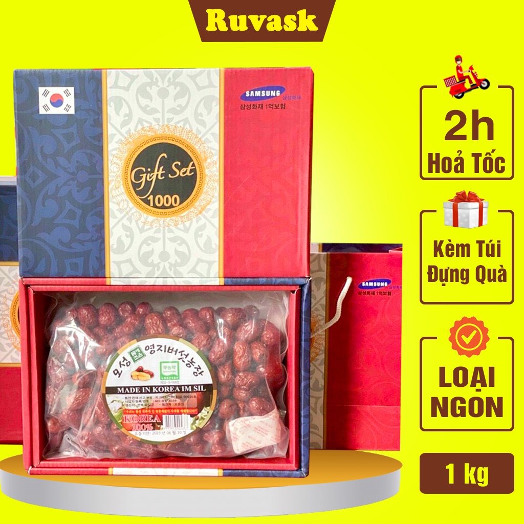 [MẪU MỚI] Táo Đỏ Hàn Quốc Sấy Khô 500g/ 500g/ 1kg Chính Hãng - Trái Cây Sấy Khô - Đồ Ăn Vặt Nội Địa Hàn Quốc - Ruvask