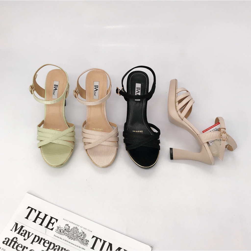 SALE LẺ SIZE VNXK - 5092 GIÀY SANDALS ĐÚP GÓT SƠN QUAI NHIỀU MẢNH PHỐI SÀNH ĐIỆU