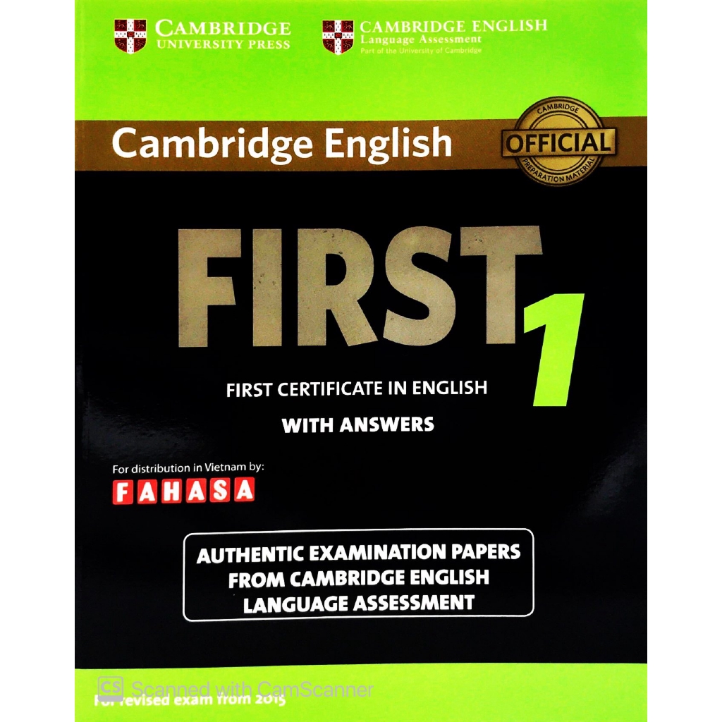 Sách - Cambridge English First 1 For Revised Exam From 2015 Student's Book With Answers Fahasa Edition