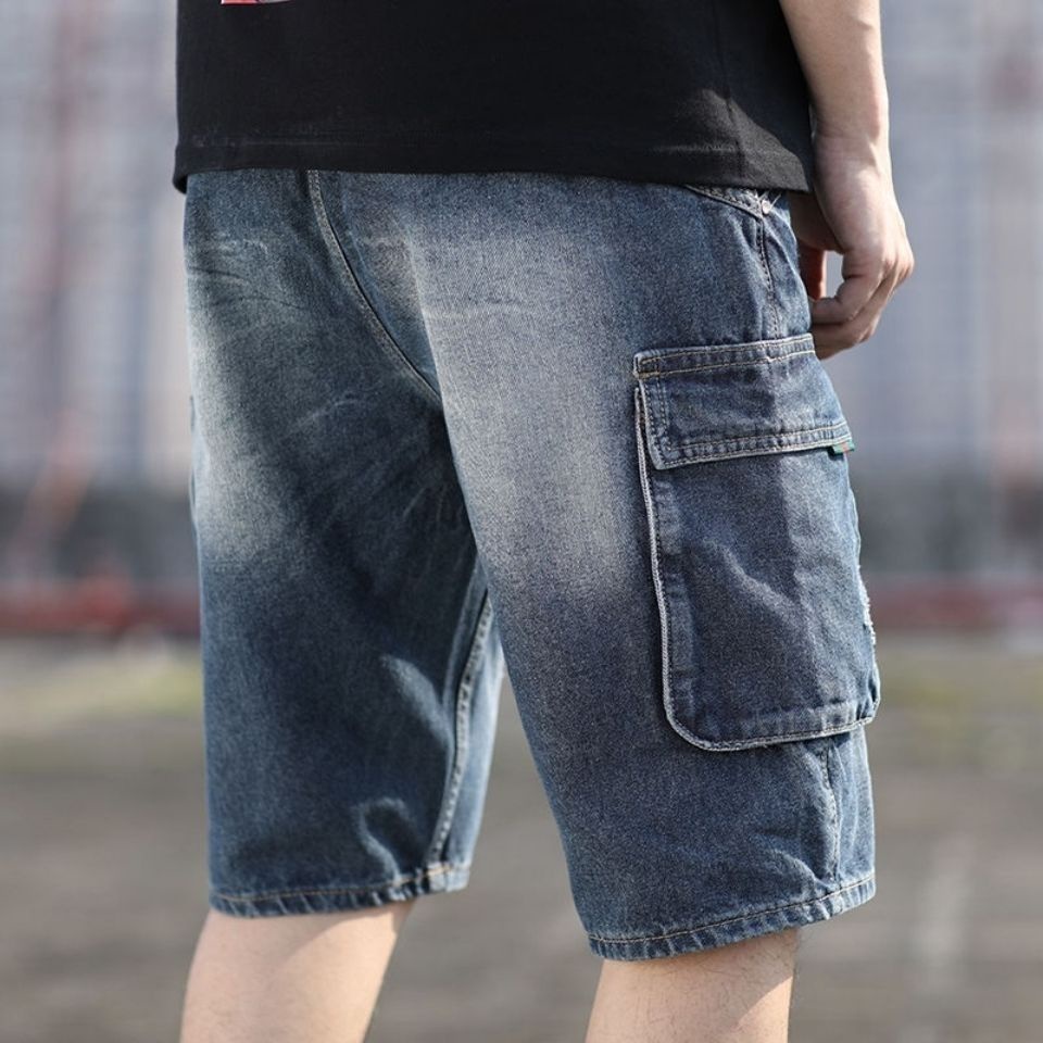 Quần short Jeans Ống Rộng Phối Nhiều Túi Thời Trang Mùa Hè Cho Nam