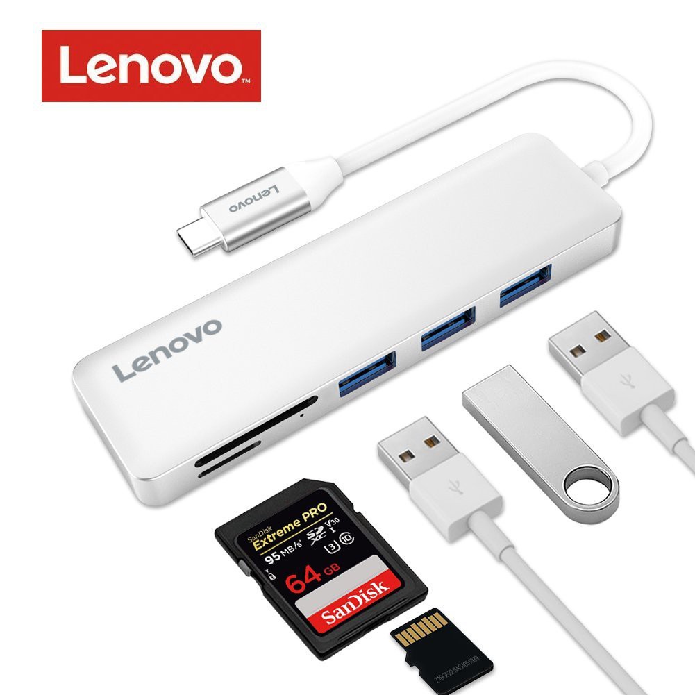 Cáp Type-C -&gt; 3 USB 3.0 + TF/SD Lenovo C605-SL, Bộ chuyển đổi TYPE C sang 3 USB 3.0 + đọc thẻ nhớ Lenovo C605 SL