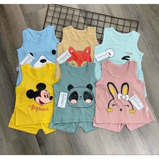 Bộ ba lỗ thun lạnh cho bé in hình ngộ nghĩnh ảnh thật shop quay